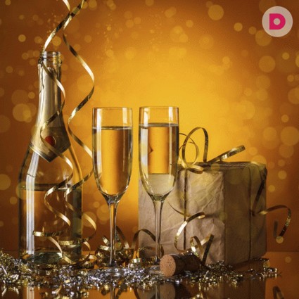 Декорируем бутылку шампанского к Новому году