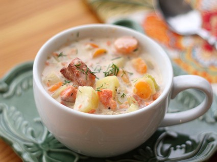 Рецепт дня: овощной суп с семгой